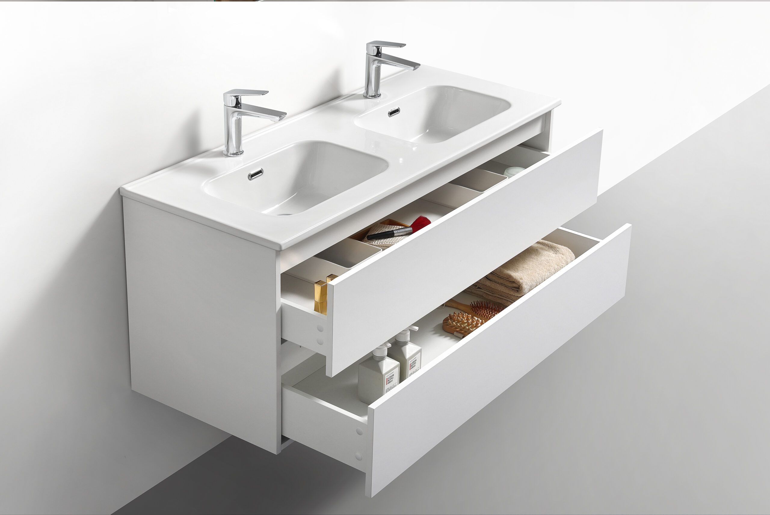 Badkamermeubel Wit 120 cm (zijaanzicht)