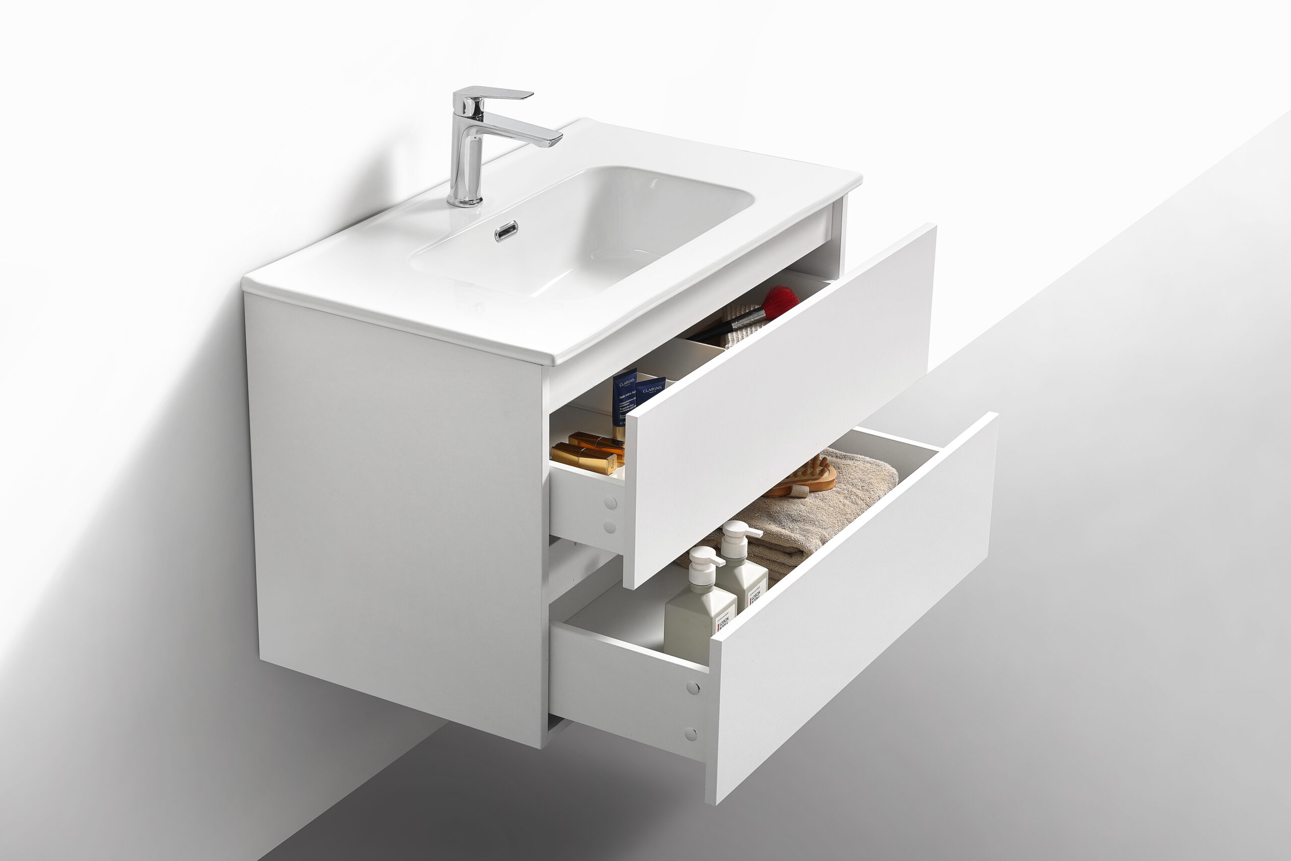 Badkamermeubel Wit 80 cm (zijaanzicht)