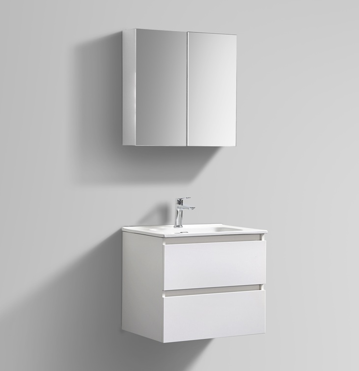 Witte badkamermeubel + Spiegelkast 60 cm productfoto