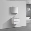 Witte badkamermeubel + Spiegelkast 60 cm (zijaanzicht)