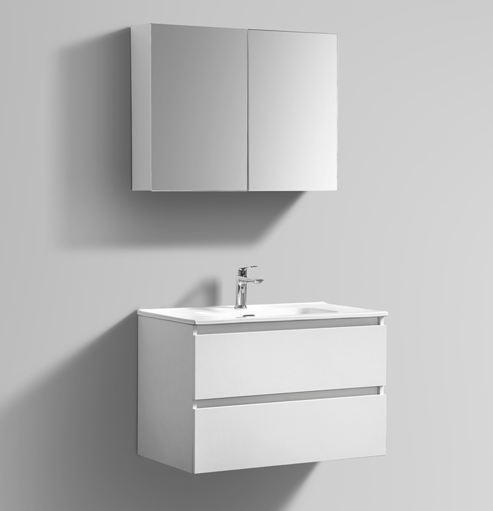 Witte badkamermeubel + Spiegelkast 80 cm productfoto