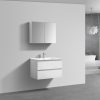 Witte badkamermeubel + Spiegelkast 80 cm (zijaanzicht)