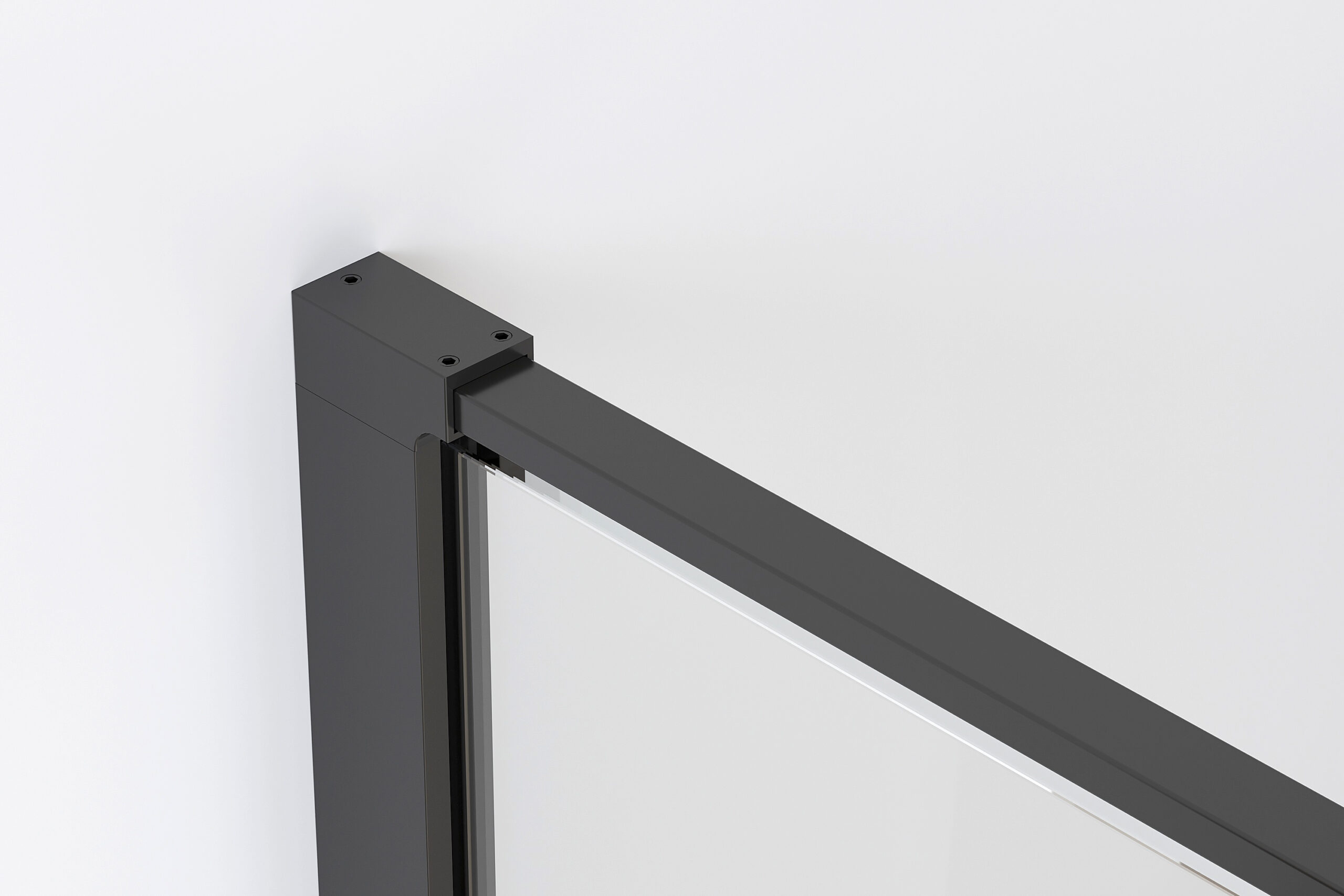 Handig draaideursysteem matzwart muurprofiel