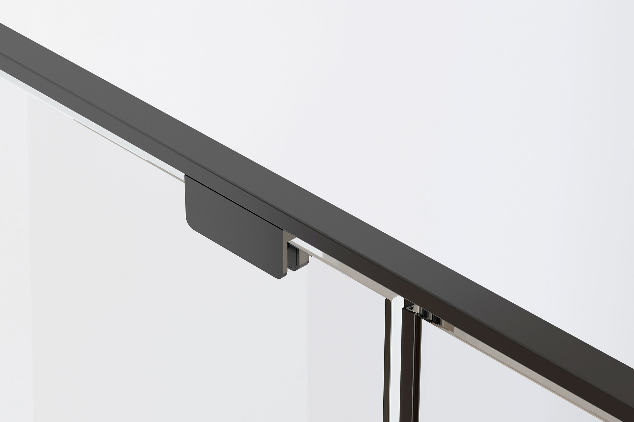 Handig draaideursysteem matzwart stabilisatiestang