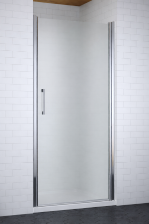 Maatwerk douchedeur matglas + verchroomde profielen