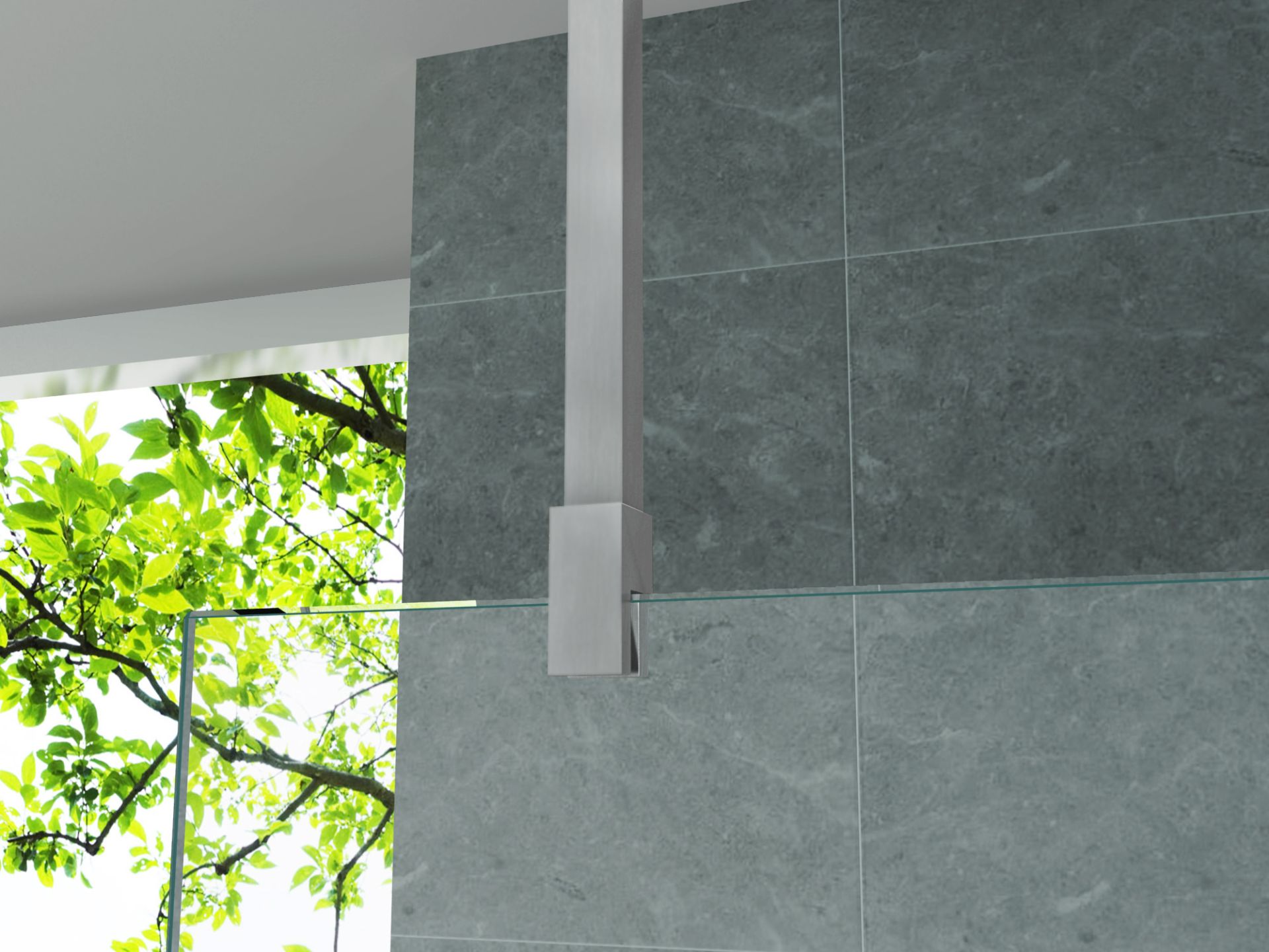 Plafond Stabilisatiestang Chroom glashouder