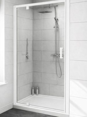 Douche draaideur witte profielen