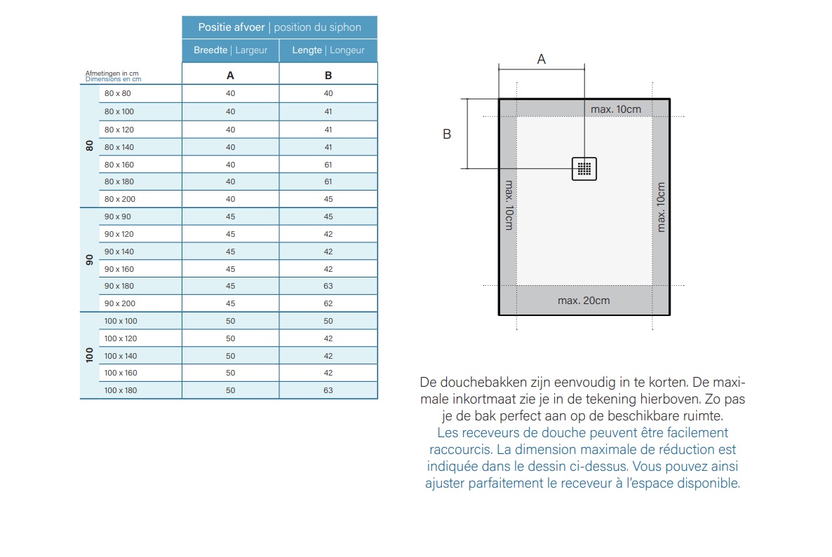 Lijntekening Slate douchebak (nieuw)