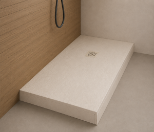 Verhoogde douchebak kunststofcomposiet Beige