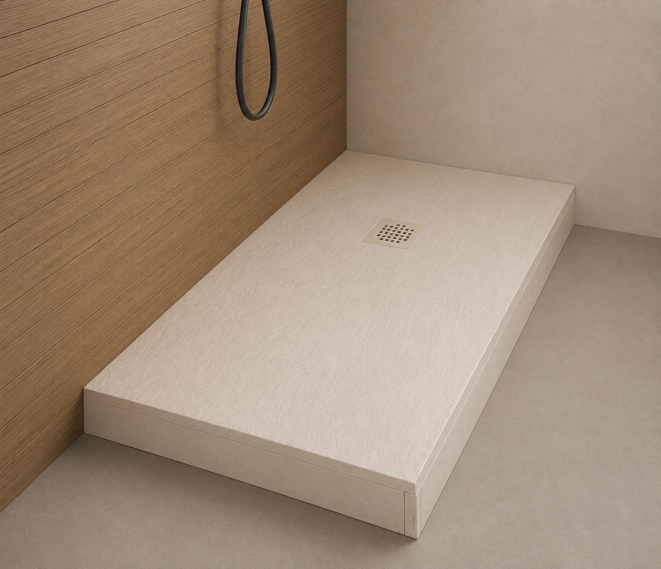 Verhoogde douchebak kunststofcomposiet Beige