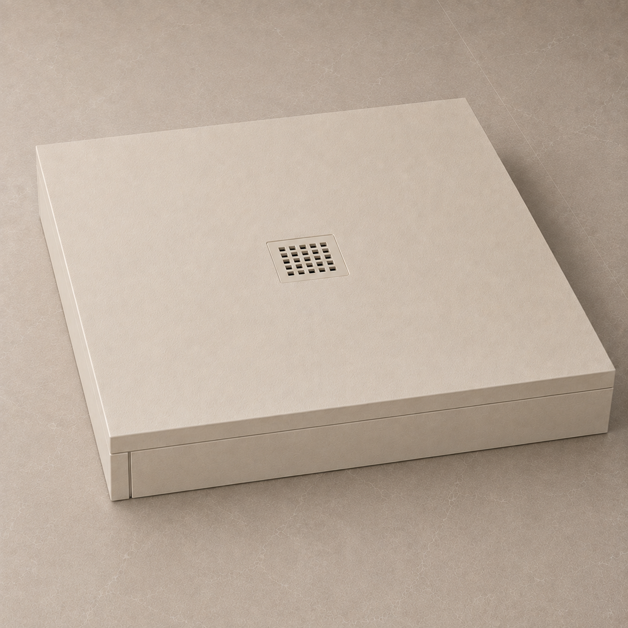 Verhoogde opbouw douchebak Beige - 90x90 cm